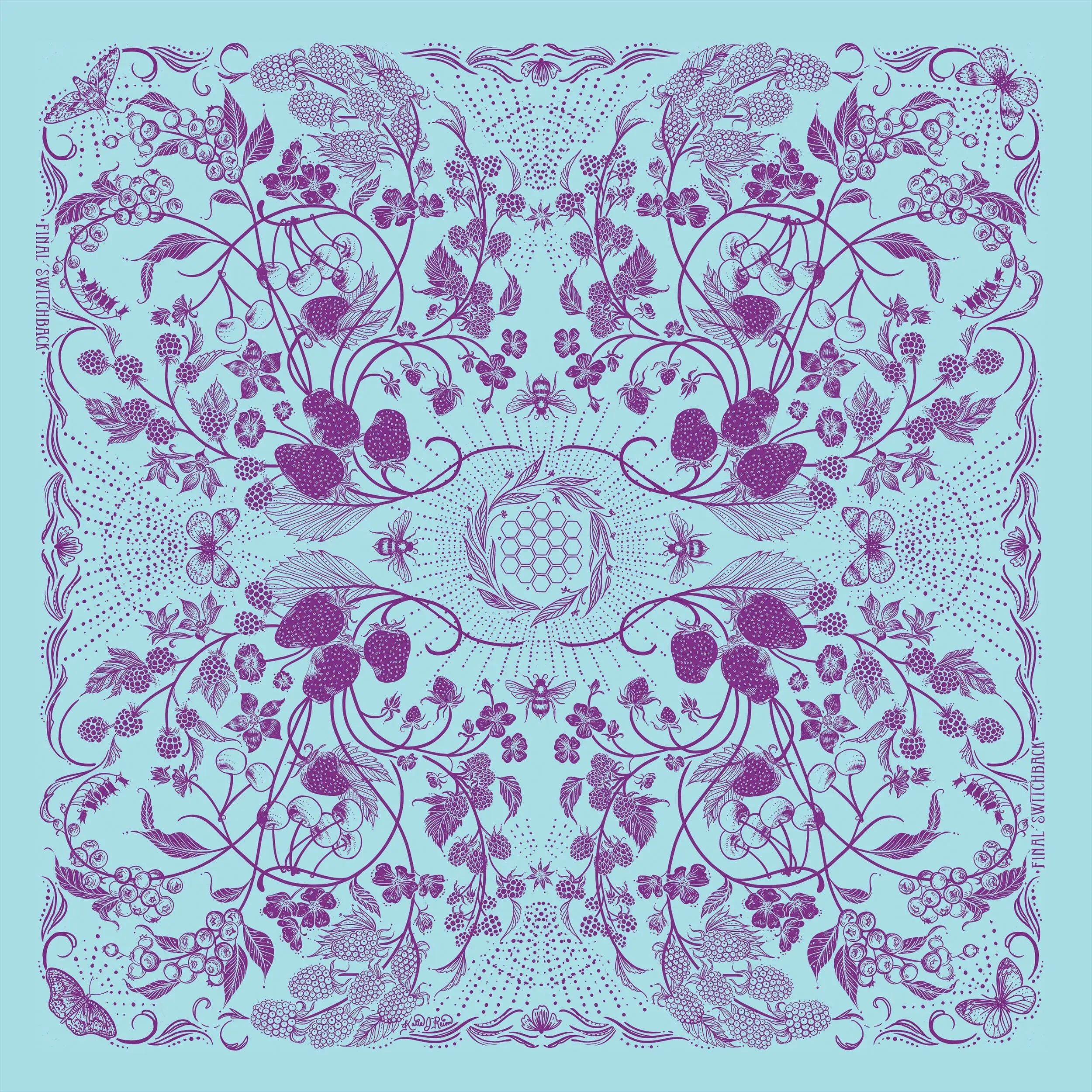 Final Switchback by Katie Jeanne Reim Wildberry Premium Discharge Cotton Bandana - Toppickes